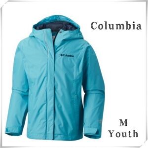 Columbia Omni-Tech Waterproof Rain Hood Jacket in Blue Youth M